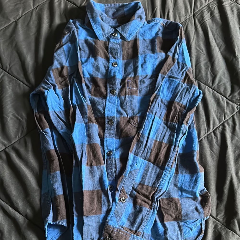 SO Blue and Brown Button Down Shirt